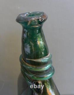 Nice Antique green glass saddle flasks-bottle, Islamic Middle East 18th. 19th. C