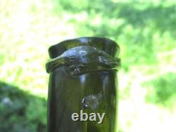 Nice Early Blackglass Long Neck Porter Bottle Open Pontil Crude 1750's Era L@@k