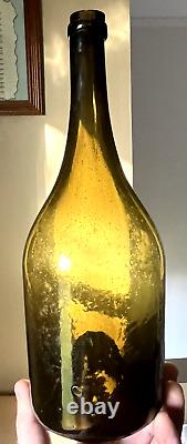 Nice Early Flower Pot Wine Bottle Open Pontil Crude Lip 1780's Era Clean L@@k