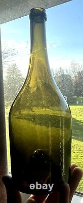 Nice Early Flower Pot Wine Bottle Open Pontil Crude Lip 1780's Era Clean L@@k