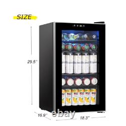 OKADA Beverage Refrigerator 85 Cans or 24 Bottles Wine Cooler with Glass Door fo