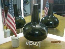 Ocean Fla Keys Shipwreck Pontil 3/4 Size Bulbous1700's Black Glass Dutch Onion