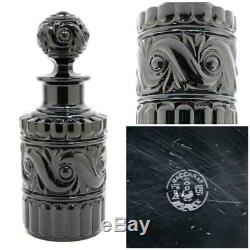 Old Baccarat Black crystal glass Russia Perfume bottle interior Figure RARE