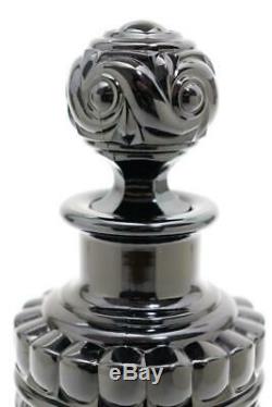 Old Baccarat Black crystal glass Russia Perfume bottle interior Figure RARE
