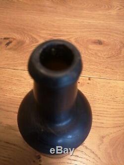 Old Black Glass Bottle Circa 1700 English Mallet Pontil