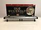 Old Overholt Glass Retail Store Sign With Clock Straight Rye Whiskey Black Red