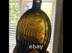 Olive Green Black Glass Pontil Cornucopia & Urn Flask C1840 from New Orleans dig