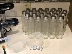 Omega 8006 Cold Pressed Juicer with 24 Glass Bottles Masticating Juicer
