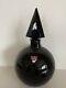 Orrefors Crystal Perfume Bottle Anne Nilsson Black Rare Art Glass 2 Stoppers
