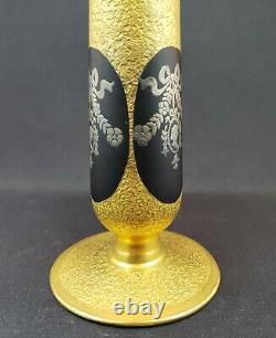 Perfume Atomizer 1920s by Pyramid (DeVilbiss-type) gold-black withsilver cameo