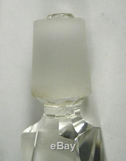 Perfume Bottle Art Deco Czechoslovakia Glass Signed Dauber Empty Black Opaque