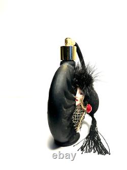 Perfume Bottle Black Glass Vintage
