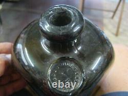 Pontiled 1860'sblack Glass Pig Snoutblankenheym & Nolet Blob Seal Case Gin