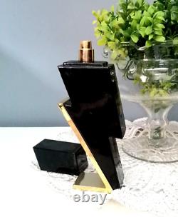 Pre Owned Empty Black glass perfume bottle atomizer
