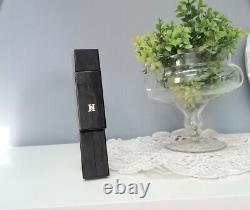 Pre Owned Empty Black glass perfume bottle atomizer