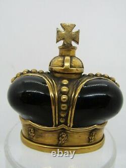 Prince Matchabelli Crown Shape Perfume Bottle, Large Black Glass