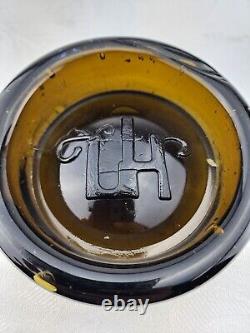 RARE 18th CENTURY BLACK GLASS Lunch TIME Piece 8 Hand Blown Bottle Black Glass