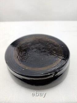 RARE 19th CENTURY BLACK GLASS 8 Hand Blown Bottle PAPERWEIGHT