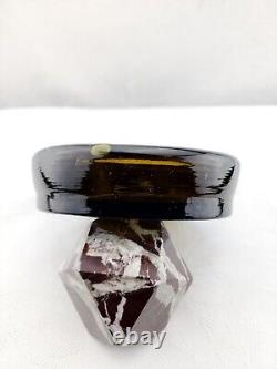 RARE 19th CENTURY BLACK GLASS 8 Hand Blown Bottle PAPERWEIGHT