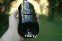 RARE 19th Century Applied Black Glass Seal Bottle 3piece mold English Dated 1887