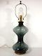 Rare Blenko Table Lamp Charcoal Glass 5719 Mushroom Bottle Decanter Mid Century