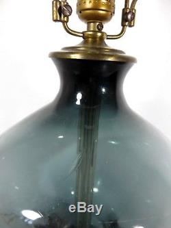 RARE BLENKO TABLE LAMP Charcoal Glass 5719 MUSHROOM BOTTLE Decanter MID CENTURY