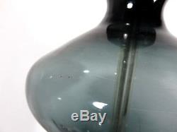 RARE BLENKO TABLE LAMP Charcoal Glass 5719 MUSHROOM BOTTLE Decanter MID CENTURY