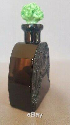RARE Czech Art Deco Hoffmann Nude1930s Black Opaque INGRID Glass Perfume Bottle