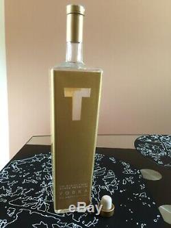 RARE DONALD TRUMP 1 Liter Super Premium Vodka Gold Glass Bottle