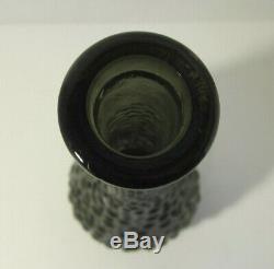 RARE Smoke Gray Mid Century EMPOLI Glass HOBNAIL BUBBLE GENIE Bottle Decanter
