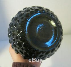 RARE Smoke Gray Mid Century EMPOLI Glass HOBNAIL BUBBLE GENIE Bottle Decanter