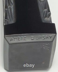 R. Lalique Signed Ambre DOrsay Black Glass Crystal Perfume Bottle