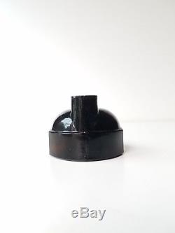 Rare 1800s Black glass Olive Amber J & IEM Turtle Monitor Ink Bottle