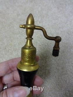 Rare Antique Black Amethyst & Gold Tall Atomizer Perfume Bottle 8 Tall