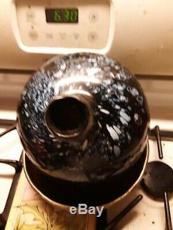 Rare Antique Black Glass Onion Bottle Alloa 1830s
