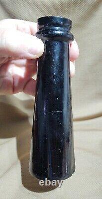 Rare Antique Truffle Jar Hand blown Black Glass similar C17th Onion Bottle