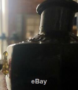 Rare Black Glass Antique Ink Bottle Recovered From A Shipwreck