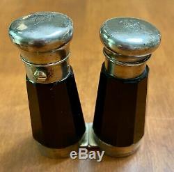 Rare Black Glass Double Ended Laydown Victorian Perfume Bottle RARE