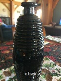 Rare Black Glass Old Sachem Bitters and Wigwam Tonic Barrel. Attic Mint