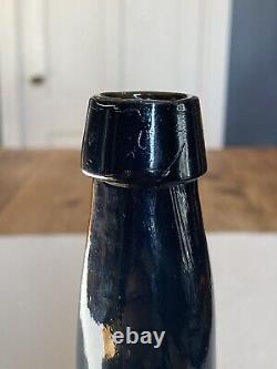Rare C W & Co. Dark Green / Black Glass Beer or Wine Bottle Antique 19th C