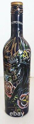 Rare Christian Audigier Ed Hardy Graphic Art Black Panther 12 Glass Bottle
