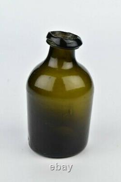 Rare Early American Black Glass Utility Bottle 18th Century