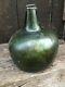 Rare English Black Glass Transitional Onion Wine Bottle 17th Century Xvii 17th C