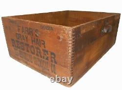 Rare Farr's Gray Hair Restorer Brookline Chem Co Boston Ma Wd Box Shipping Crate