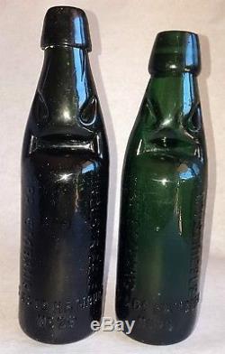 Rare German Black Glass Codd Bottle INDUSTRIEELE PALEMBANG SS & CO HAMBURG #2