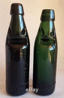 Rare German Made Black Glass Codd Bottle INDUSTRIEELE PALEMBANG SS & CO HAMBURG