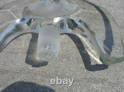 Rare Large Czech Perfume Bottle Black Tiara Clear Glass-seated Lovers Stopper