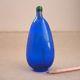 Rare Large Sapphire Blue Glass Snuff Bottle 18th-c Antique Chinese Tobacco Jar