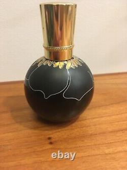 Rare Marcel Franck Paris Vintage Art glass Perfume Bottle Black Gold Almost full