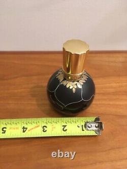 Rare Marcel Franck Paris Vintage Art glass Perfume Bottle Black Gold Almost full